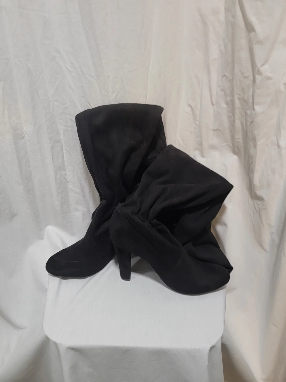 Steve Madden Black Over-the-Knee Stretch Boots with Heel